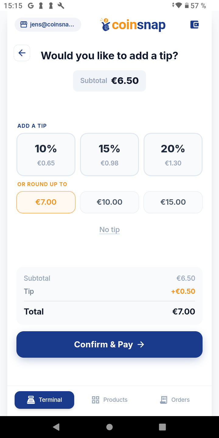 Tipping screen
